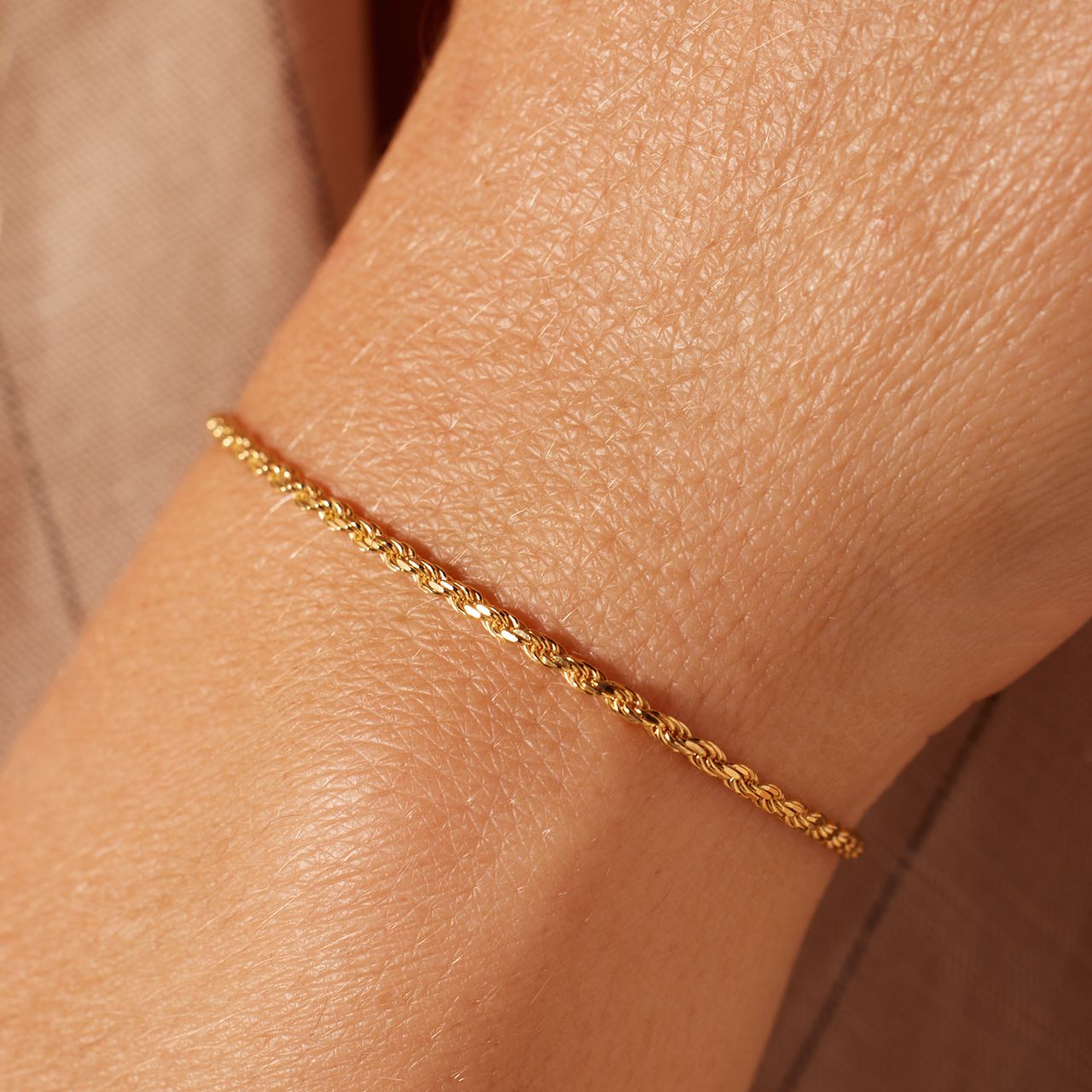 Kordelarmband aus 925er Silber, vergoldet