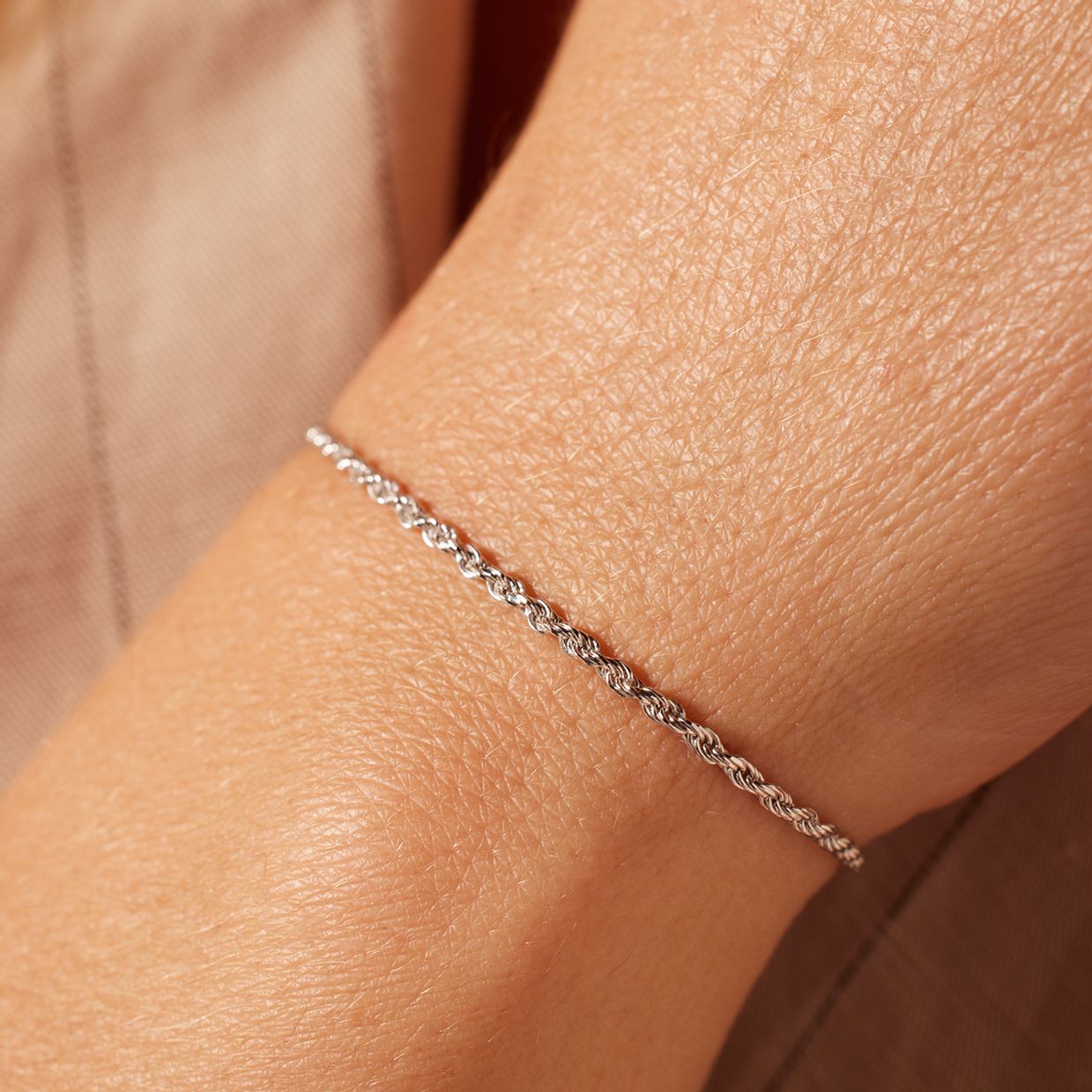 Kordelarmband aus 925er Silber, Damen