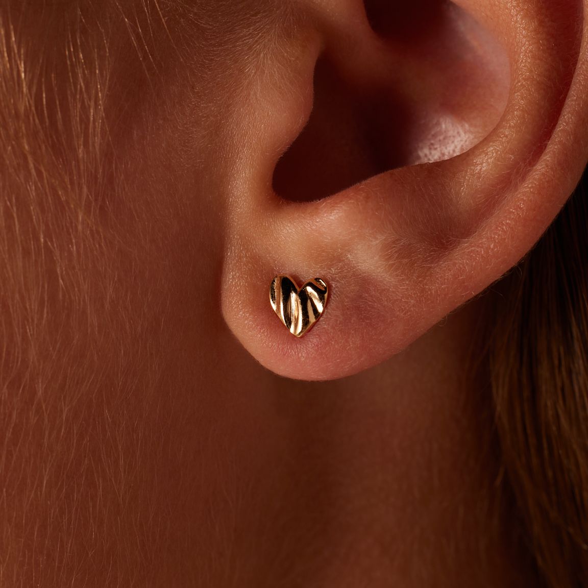 Zilver goldplate armband hart met gratis oorbellen