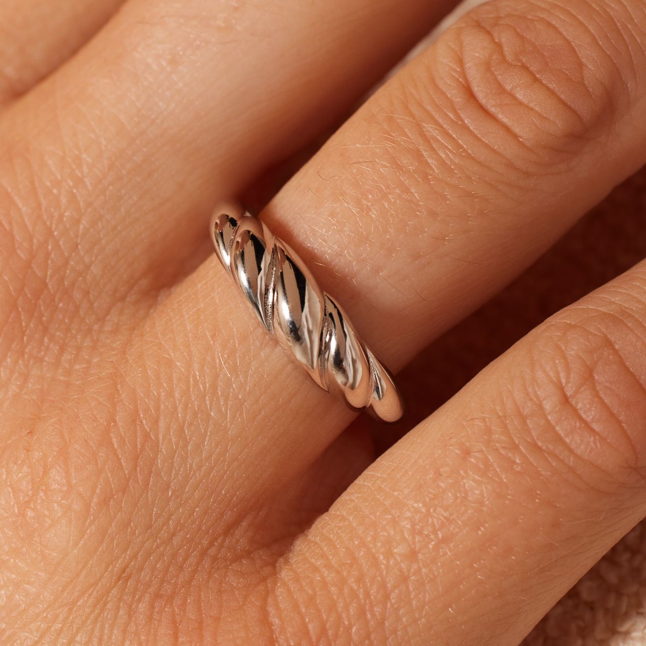 Ring aus 925er Silber, Croissant