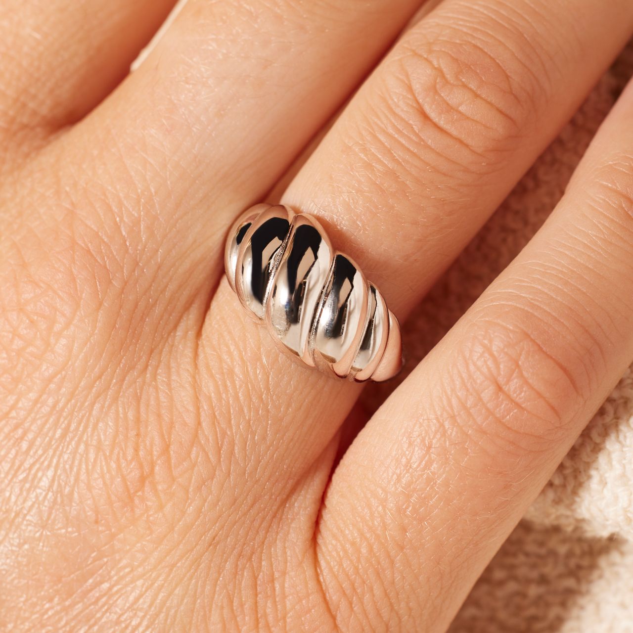 Ring aus 925er Silber, Croissant