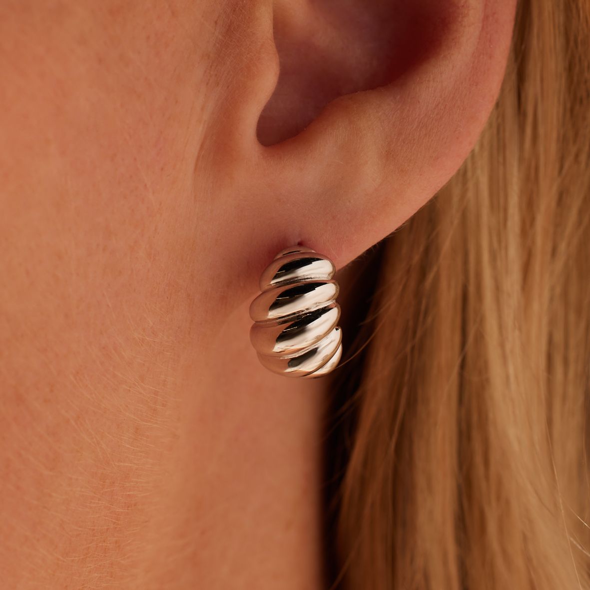 Ohrstecker aus 925er Silber, Croissant