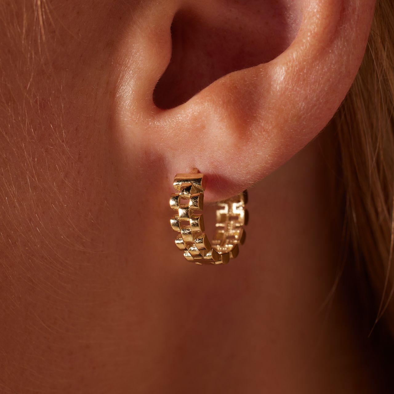 Ohrringe aus 585er Gelbgold mit Panzerglied