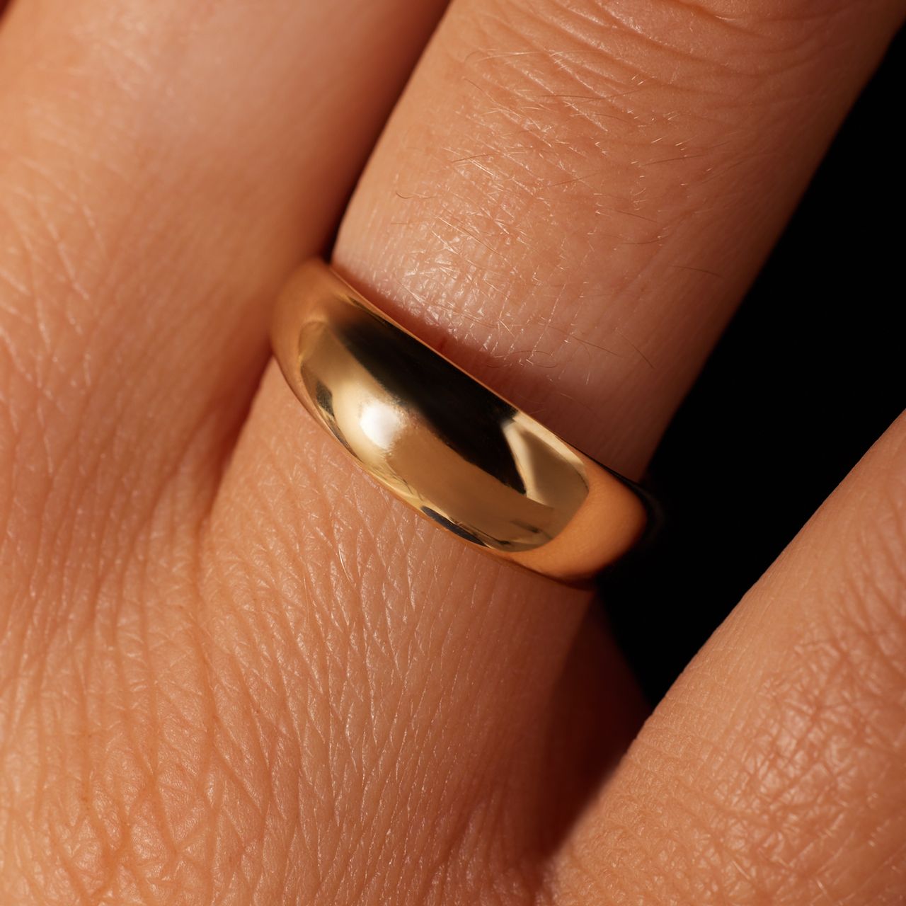 14 karaat geelgouden ring bered