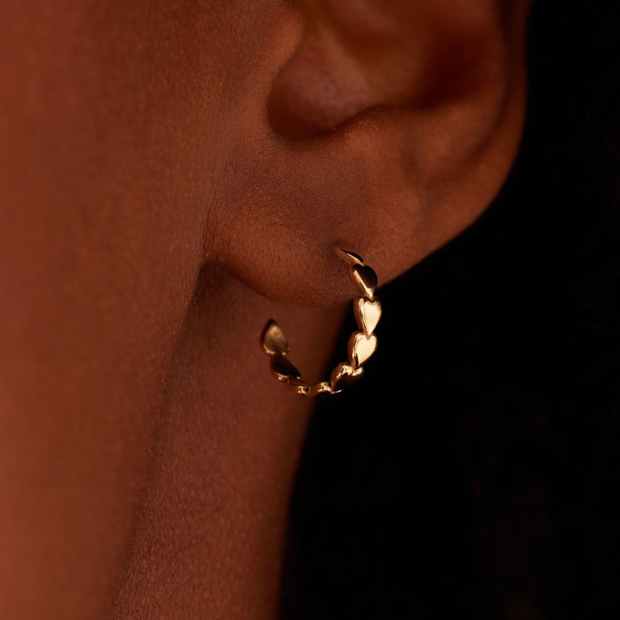 Ohrring aus 585er Gold, Herzglied