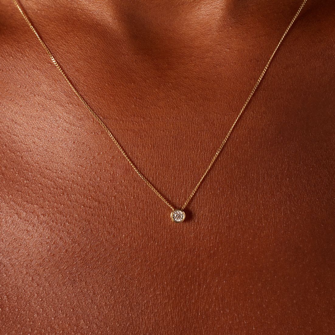 14 Karaat gouden ketting diamant 0,04ct