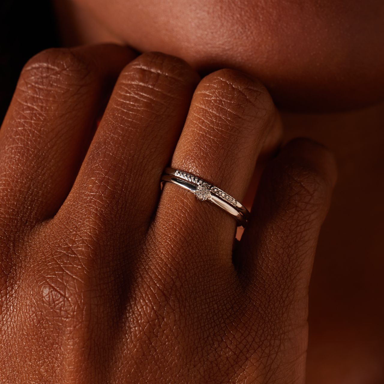 14 Karat Gelbgoldring mit Diamant 0,02 ct