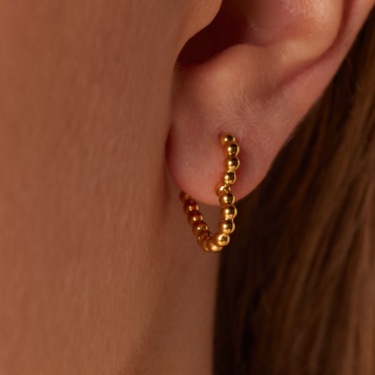 Stainless steel goldplated oorbellen hart