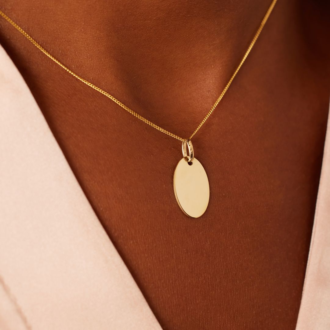 9 Karat Anhänger oval