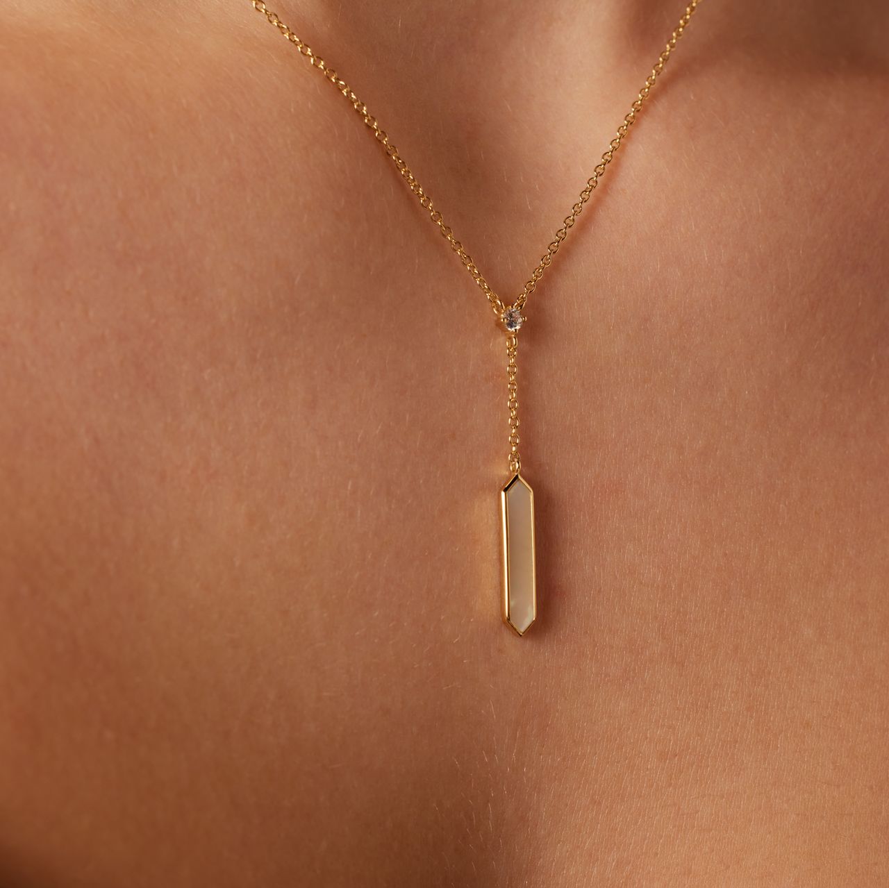 Zilveren goldplated ketting met hanger en zirkonia