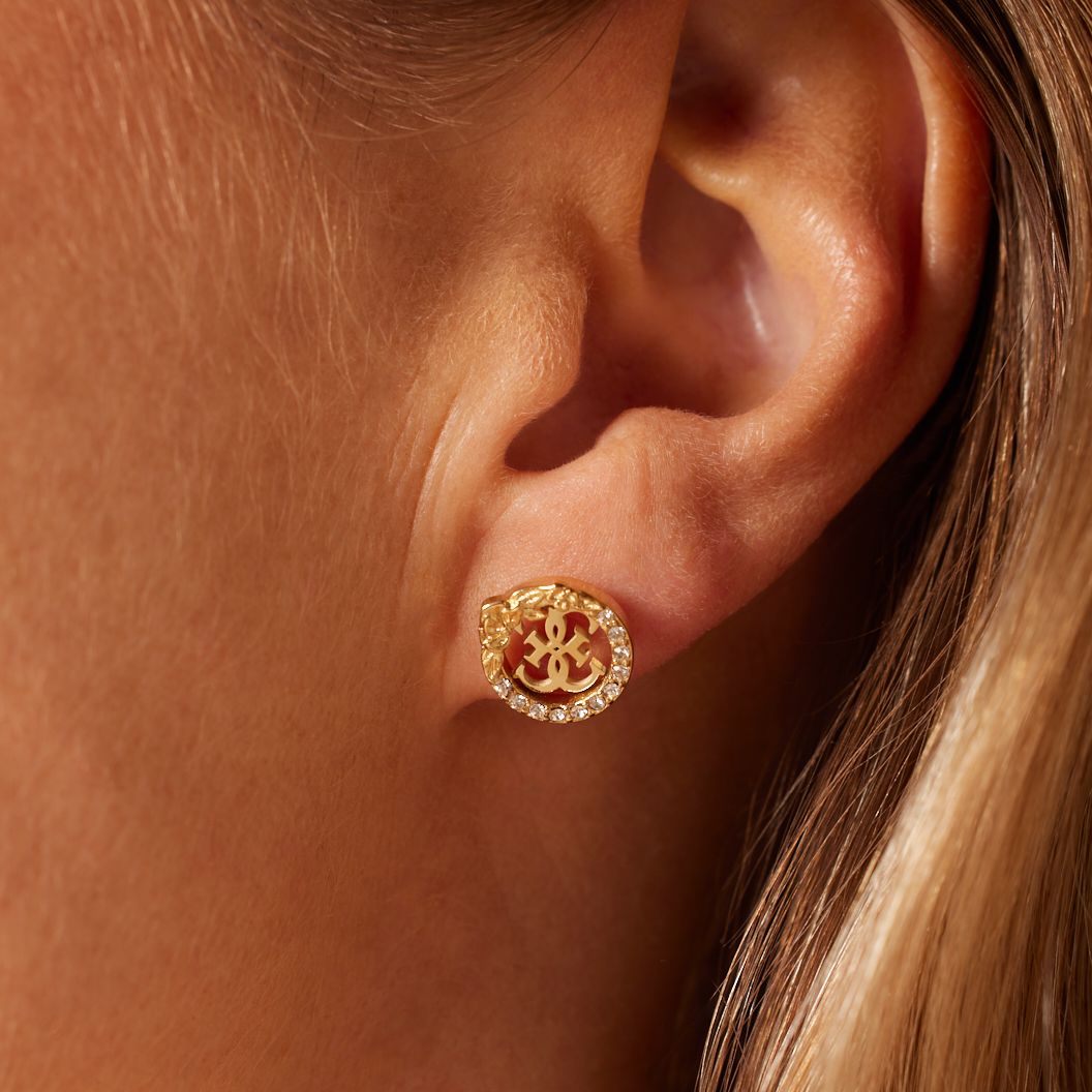 Guess stainless steel goldplated oorbellen 4 LOVE