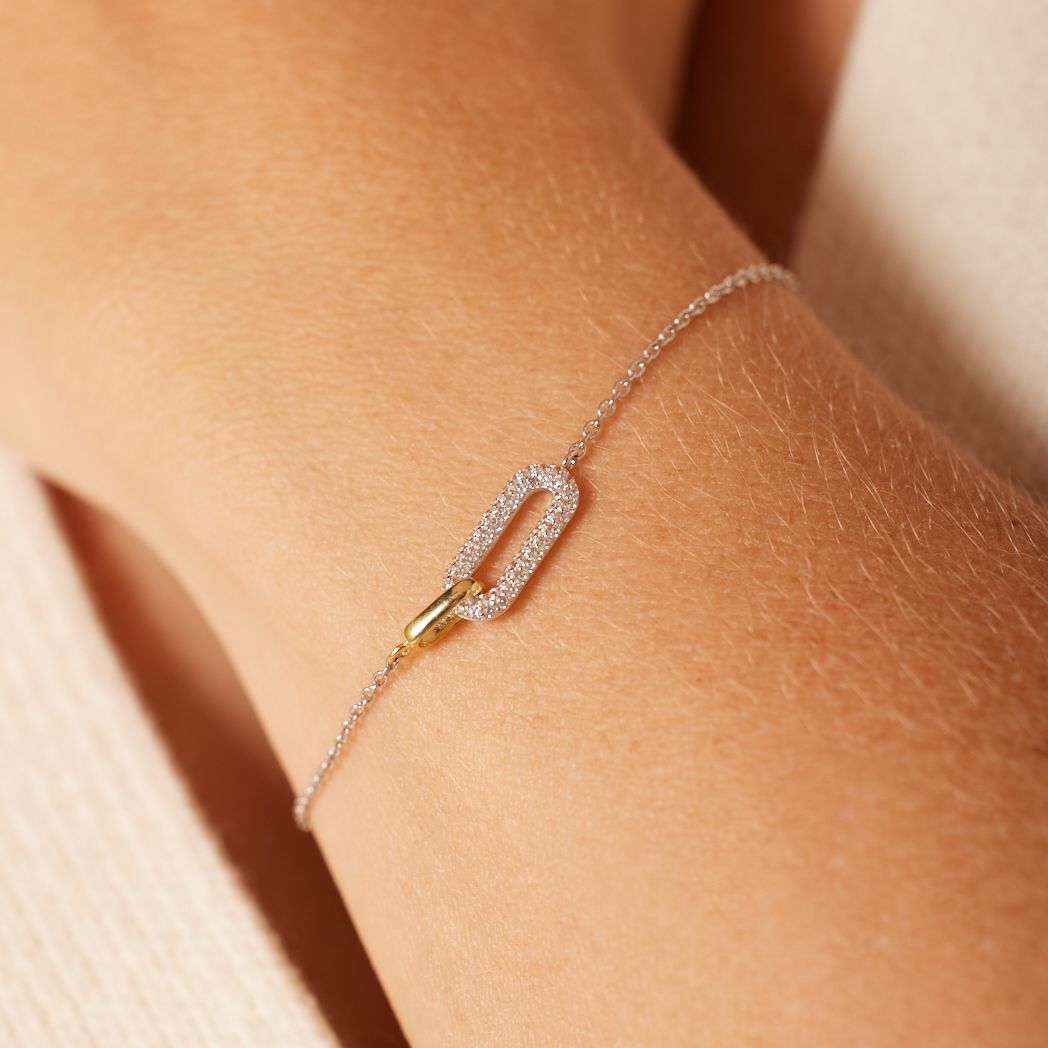 Silbernes Charm-Armband mit Zirkonia für Damen
