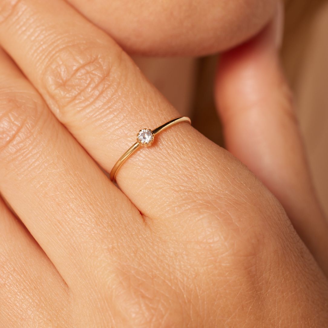 9 karaat ring met zirkonia voor dames