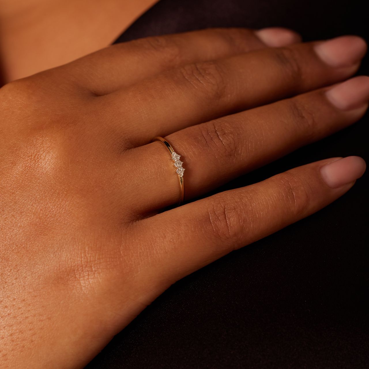 14 Karat Gelbgoldring mit 0,045 ct Diamant für Damen