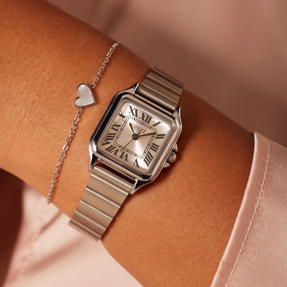 Regal stalen horloge met gratis armband