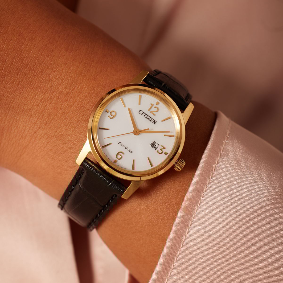 Citizen leren dameshorloge EW2722-01A