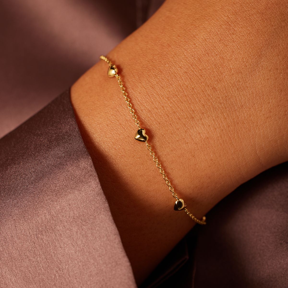 Zilveren goldplated armband met hart voor dames