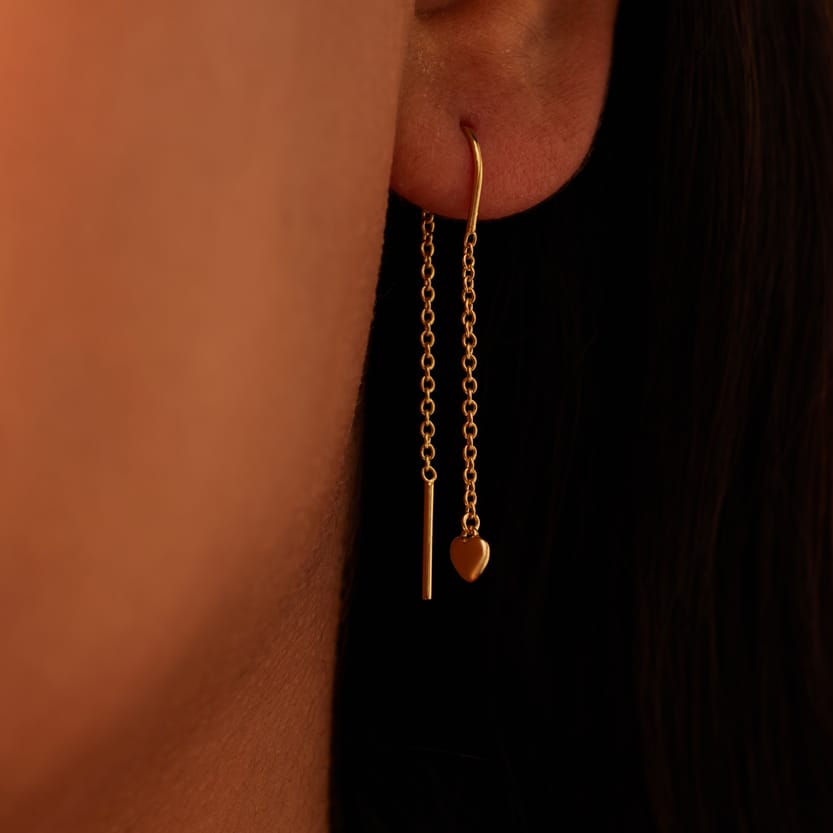 Silberne goldbeschichtete Ohrhänger für Damen