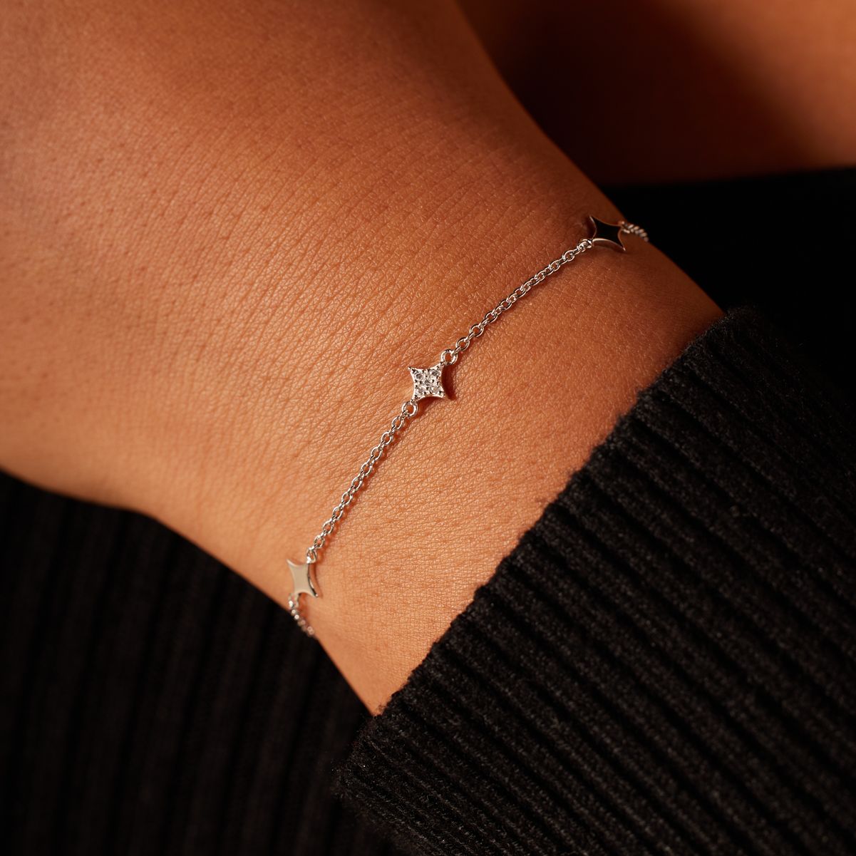 Zilveren fantasiearmband voor dames