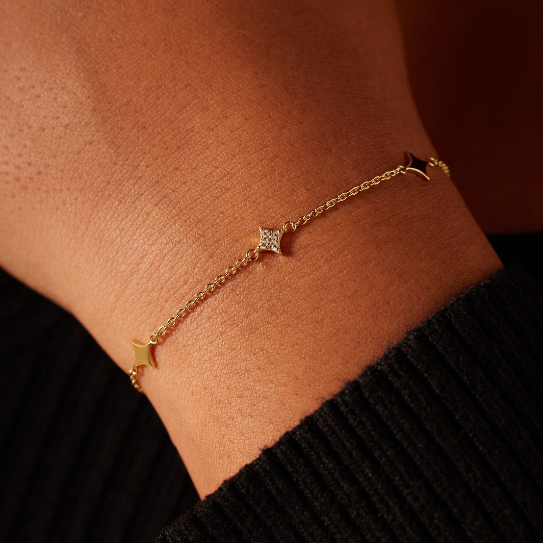 Zilveren goldplated fantasiearmband goudkleurig voor dames