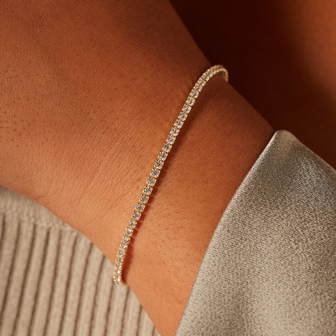 Silbernes, goldbeschichtetes Armband für Damen