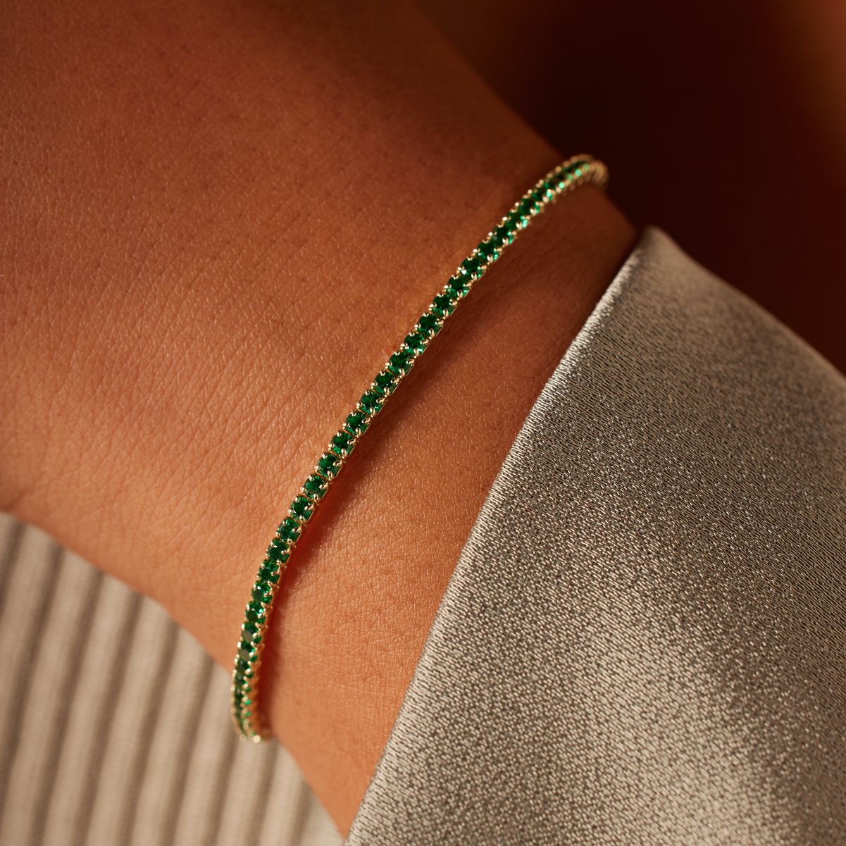 Zilveren goldplated tennisarmband voor dames