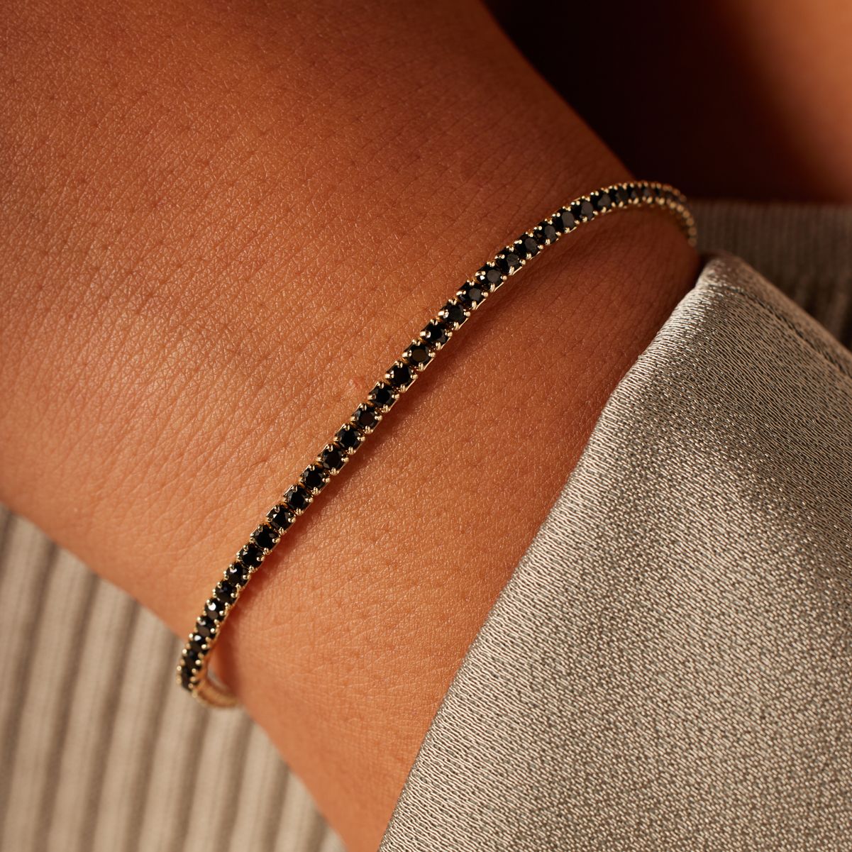 Zilveren goldplated tennisarmband voor dames