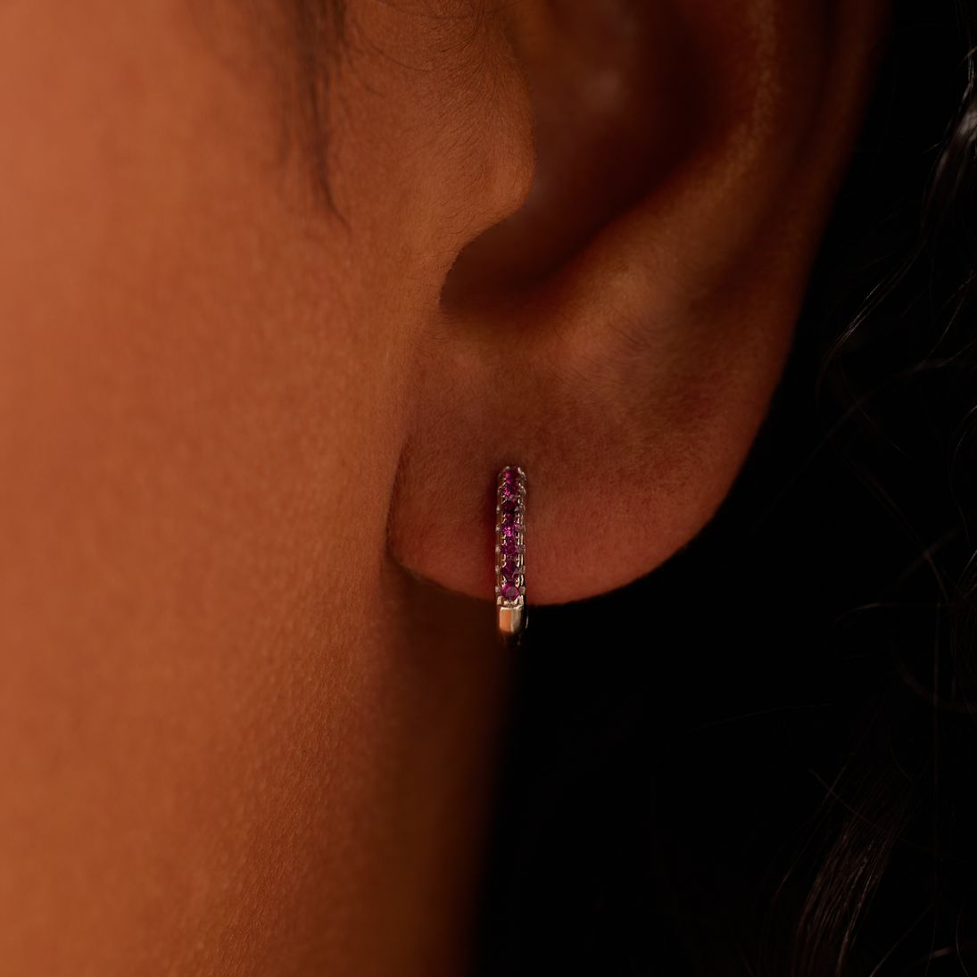 Silberne Ohrringe 12 mm mit Zirkonia