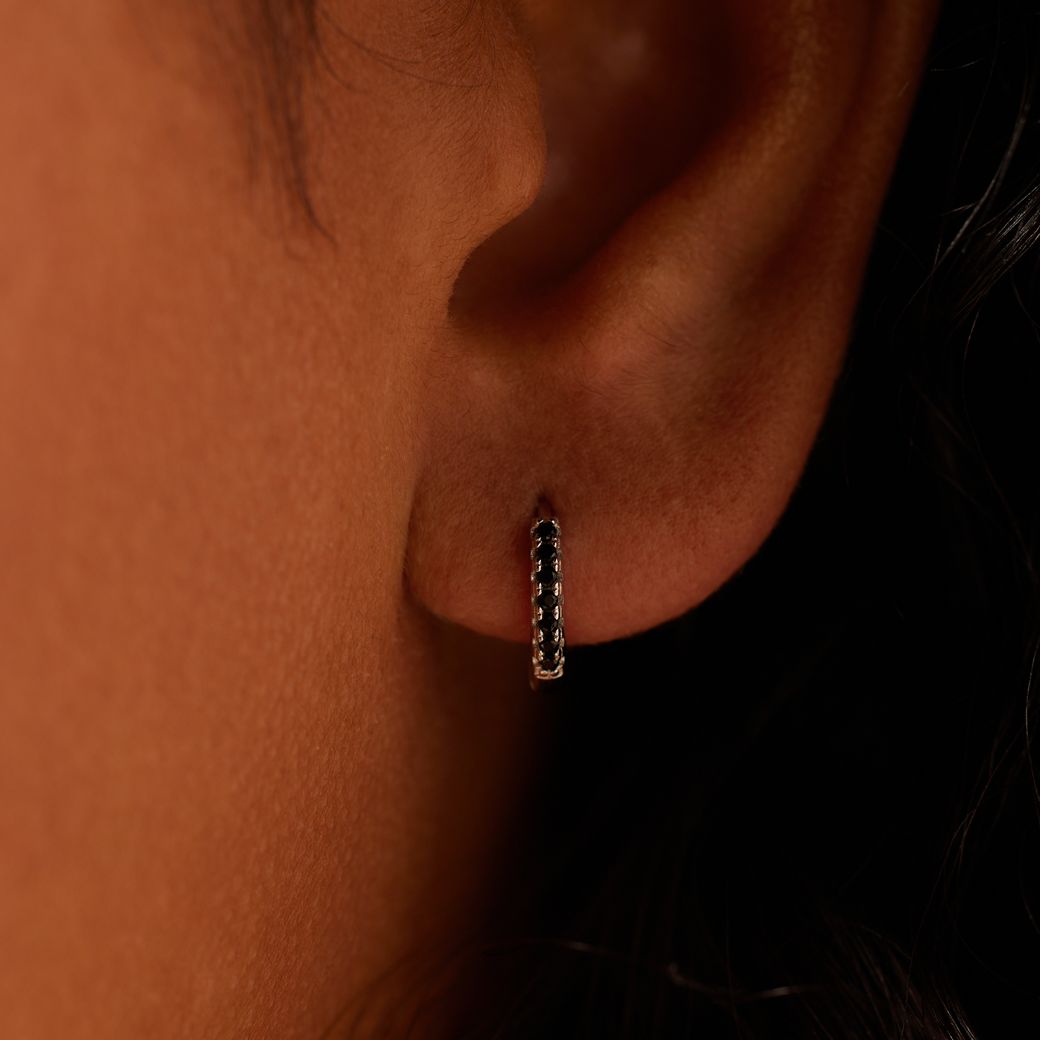 Silberne Ohrringe 12 mm mit Zirkonia