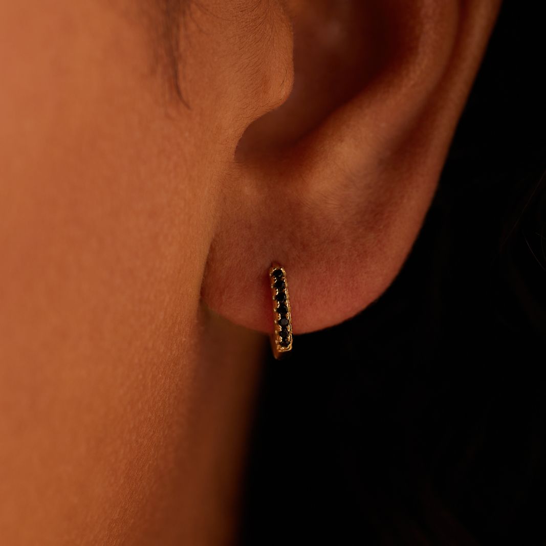 Silberne, goldplattierte Ohrringe 12 mm mit Zirkonia