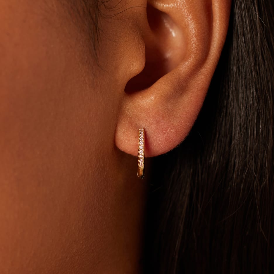 Zilveren goldplated oorringen met zirkonia