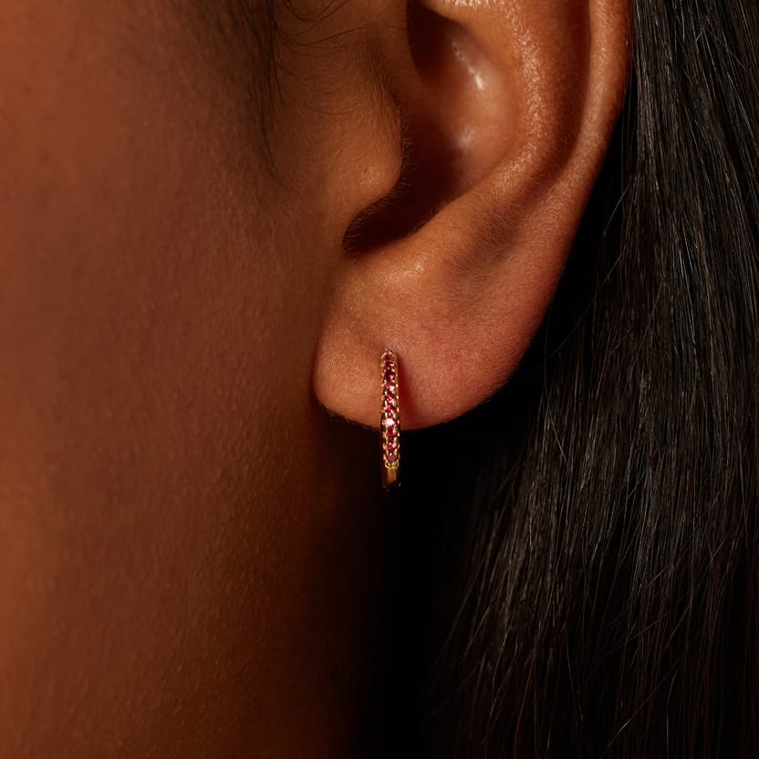 Zilveren goldplated oorringen met zirkonia