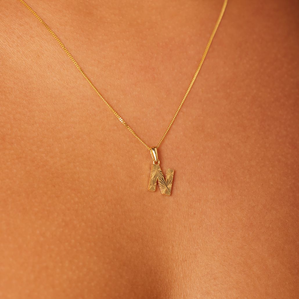 14 Karat Gelbgold Buchstabenanhänger für Damen