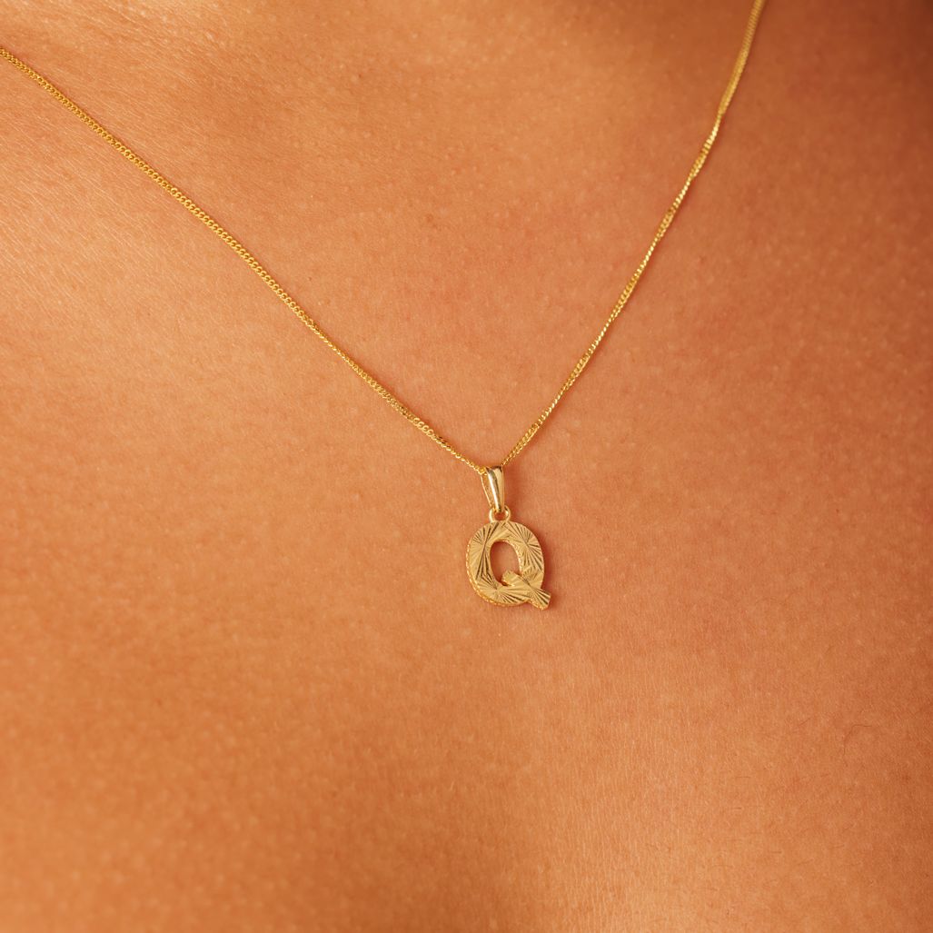 14 karaat geelgouden letterhanger voor dames