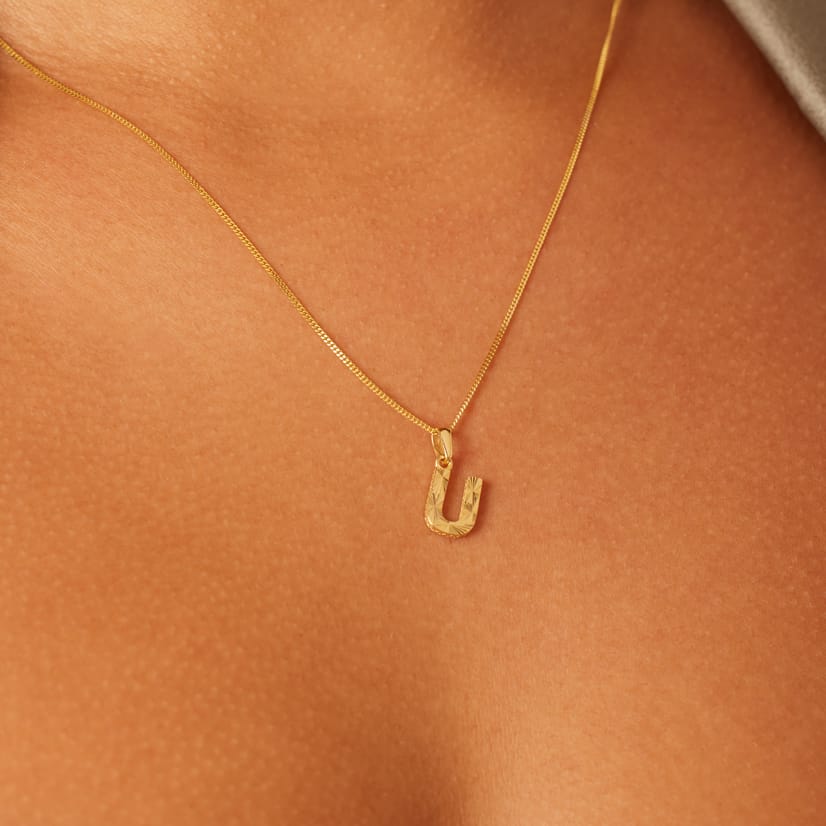 14 Karat Gelbgold Buchstabenanhänger für Damen