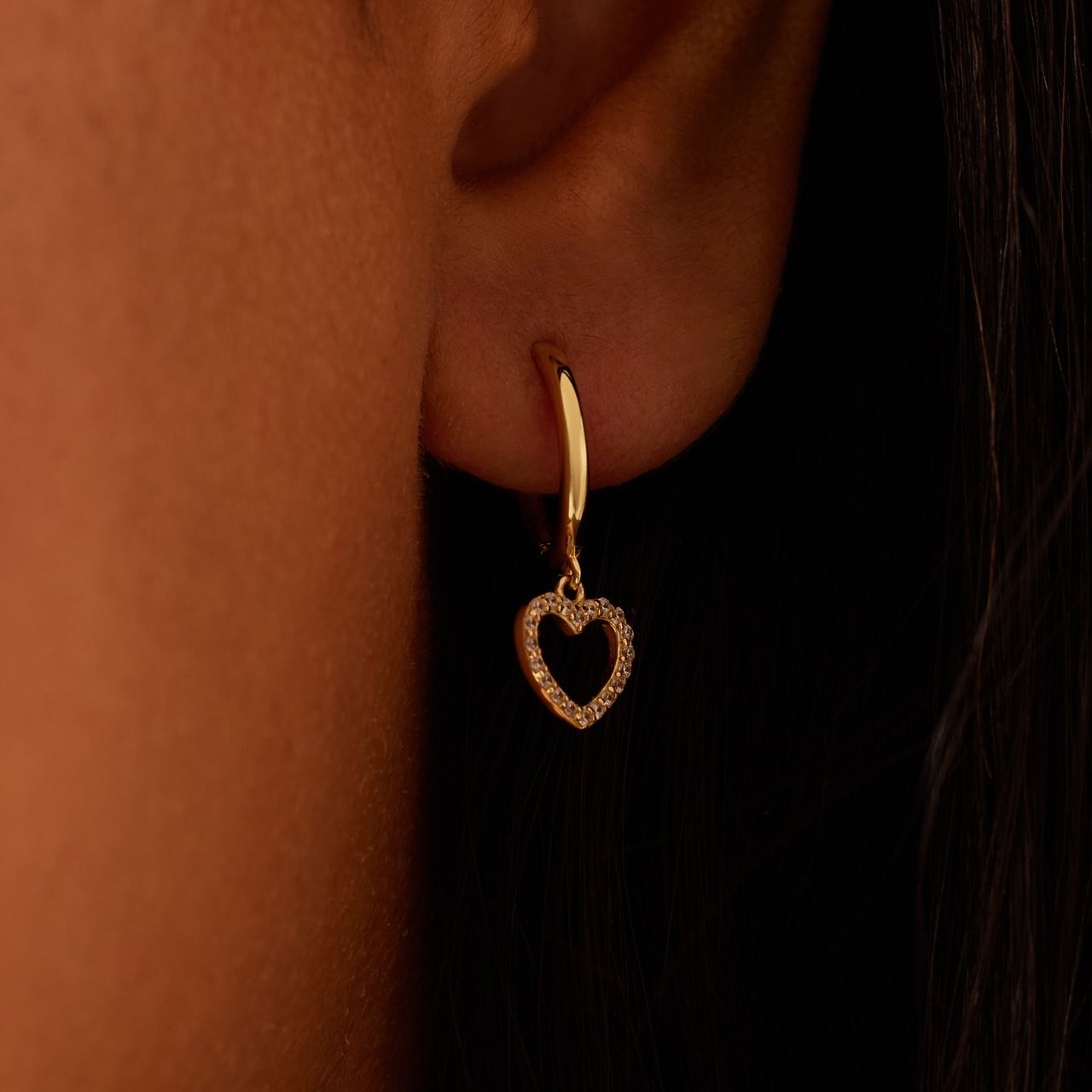 Zilveren goldplated oorringen met zirkonia voor dames