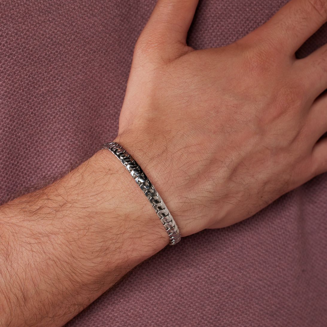 Stainless steel armband zilverkleurig