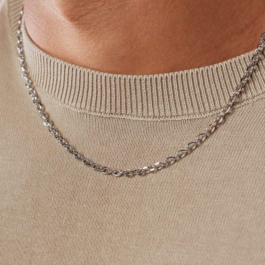 Stainless steel herenketting gourmetschakel