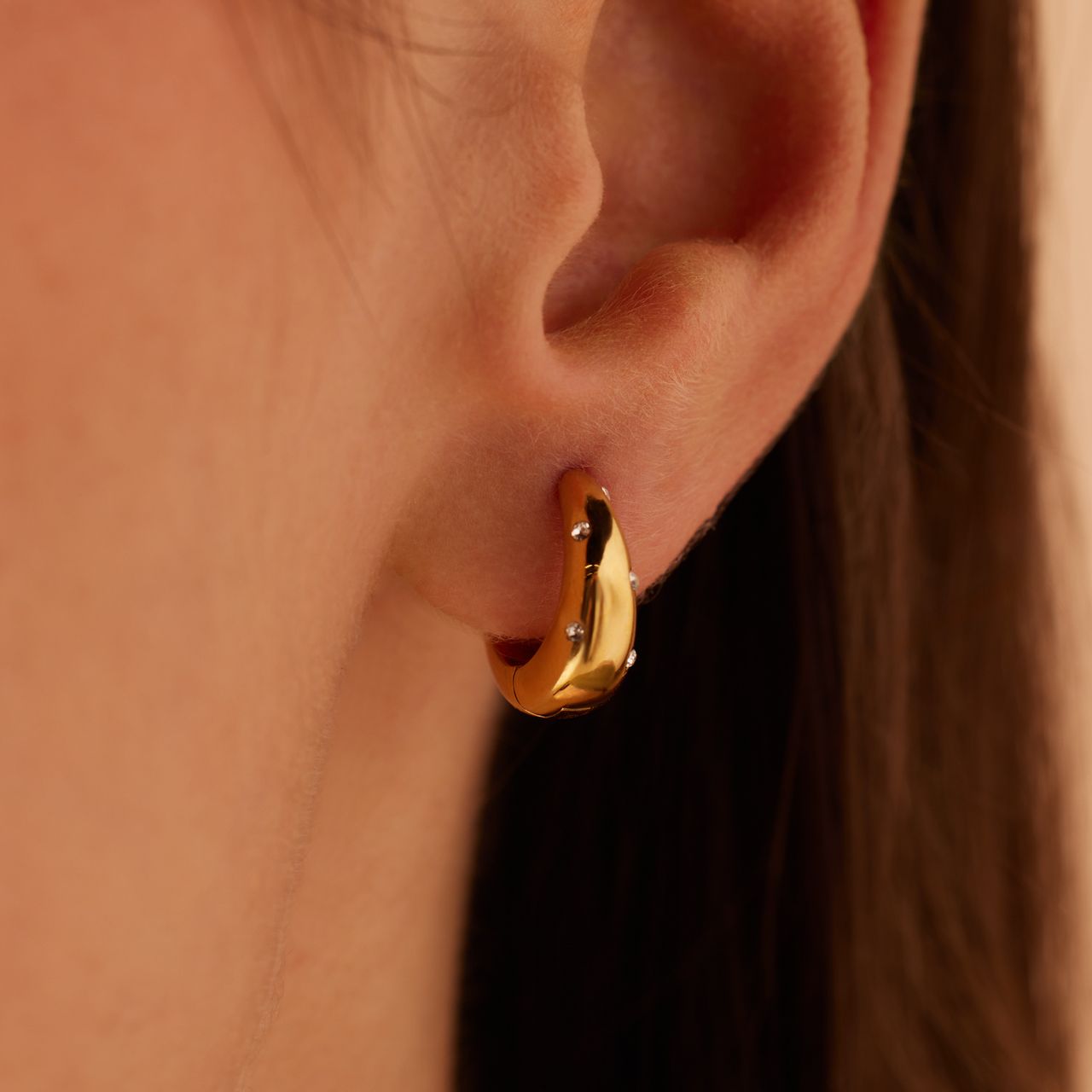 Stainless steel oorringen met kristal voor dames