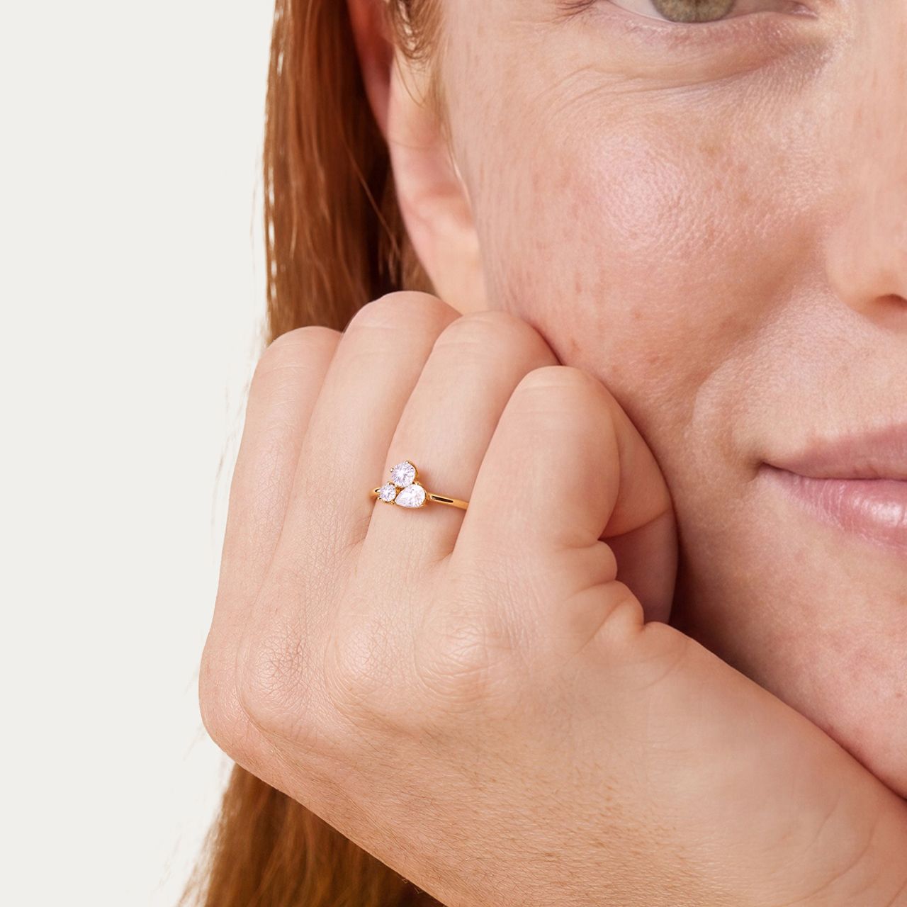 Stainless steel ring met zirkonia voor dames