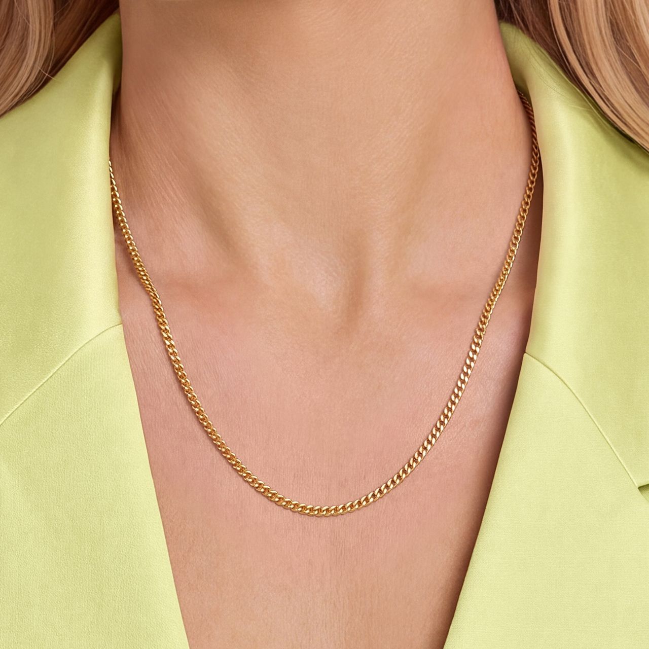Zilveren goldplated ketting met gourmet schakel