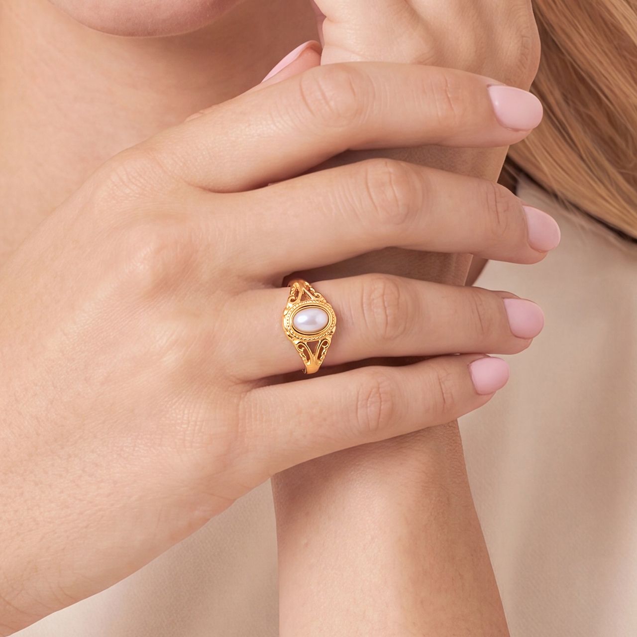 Stainless steel goldplated ring Vintage