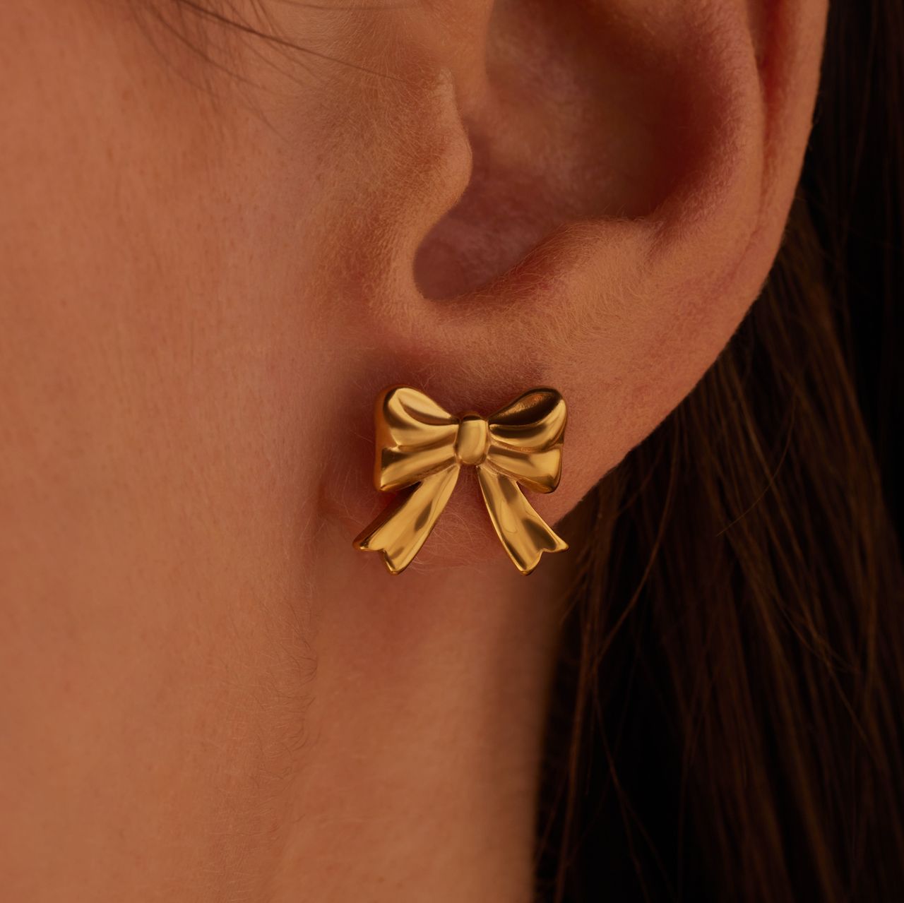 Stalen goldplated oorknoppen strik