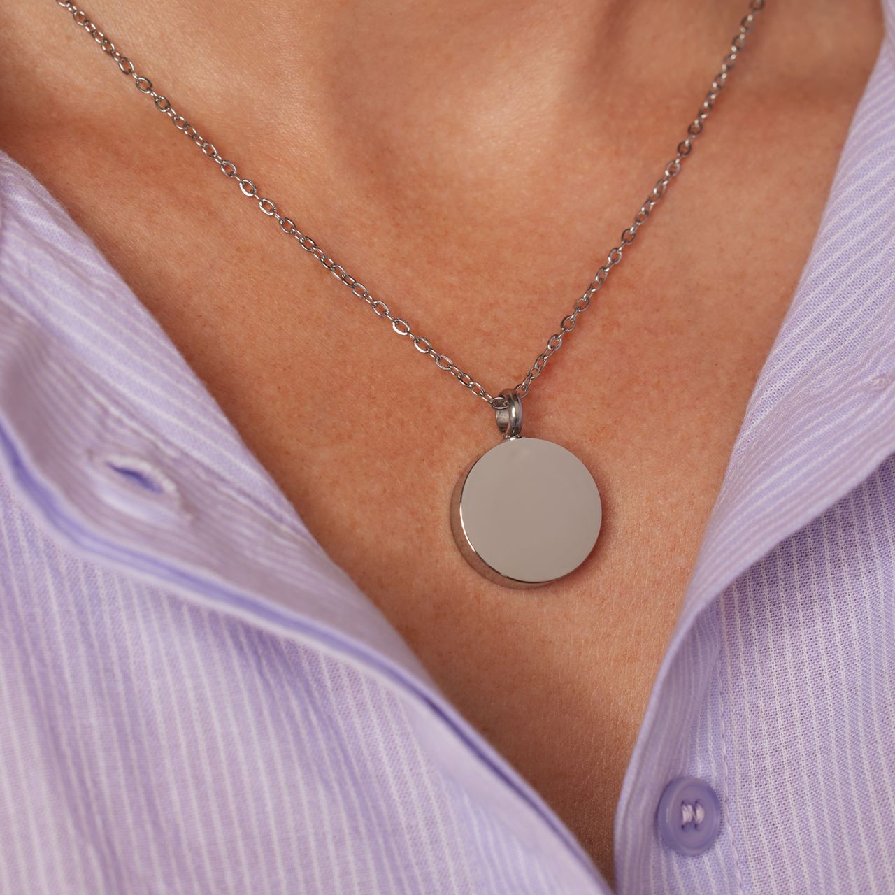 Stainless steel ketting met ashanger