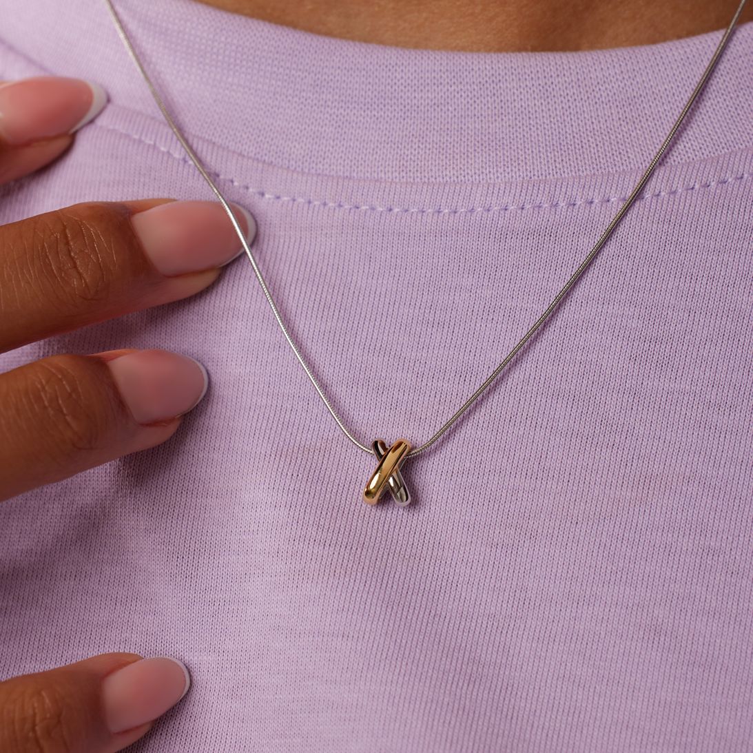 Zilveren bicolor ketting