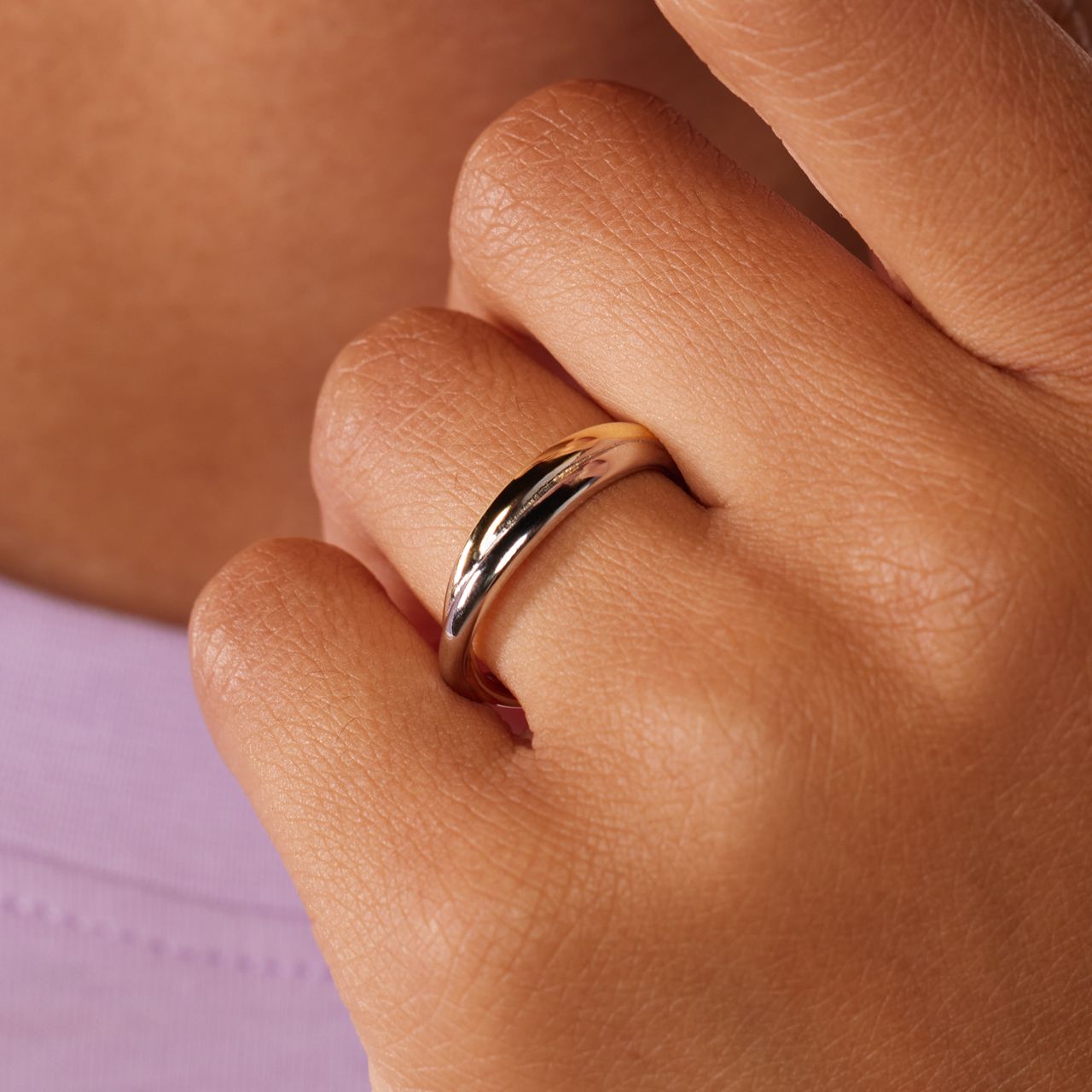 Silberner Bicolor-Ring