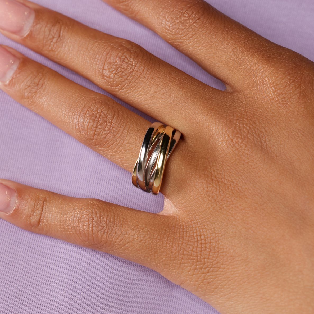 Silberner Bicolor-Ring