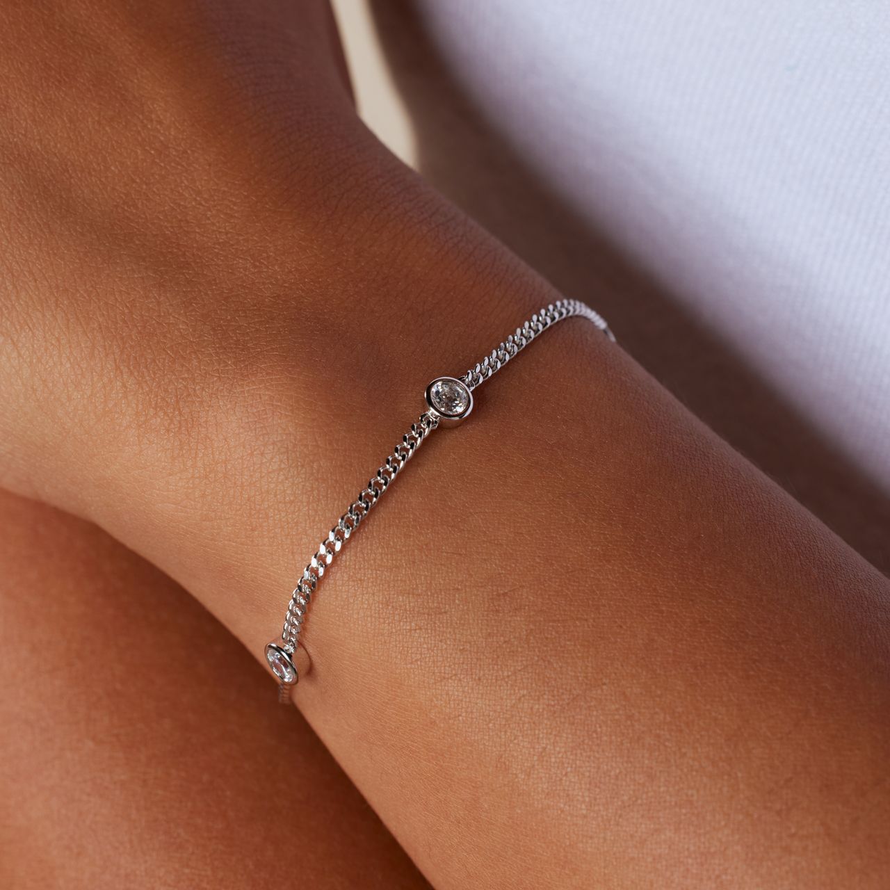 Zilveren armband met zirkonia 