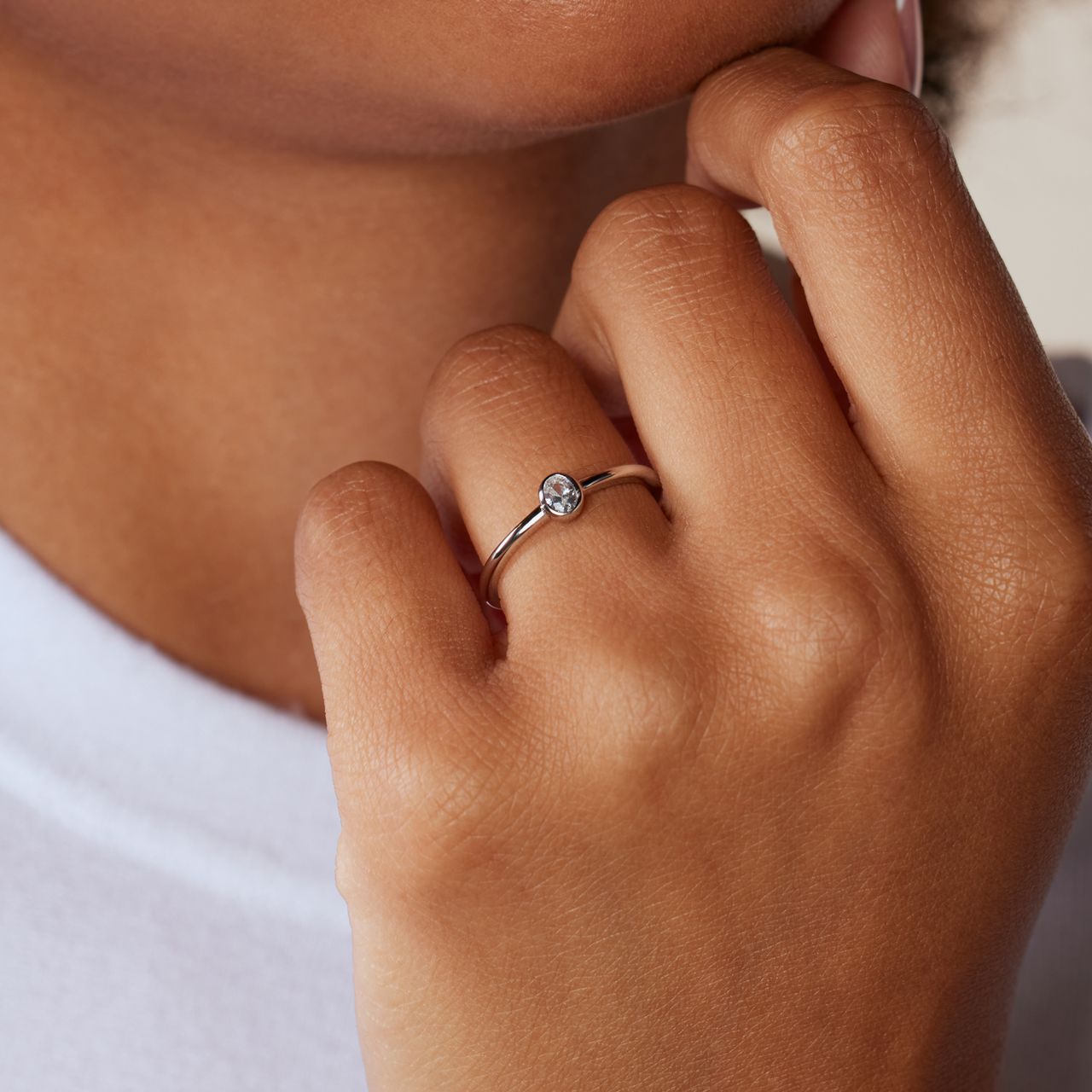 Silberner Ring mit Zirkonia