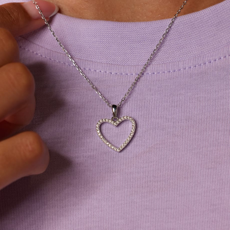 Ketting met hanger met zirkonia